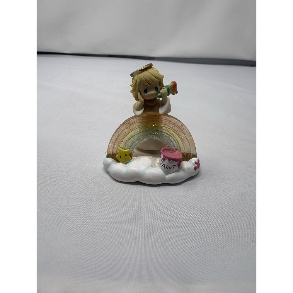 Vintage 2004 Precious Moments "Just Another Day Colored In Rainbows" Figure read